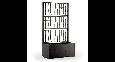 Ethica rechthoekige bloembak 80 cm met grafiet traliewerk