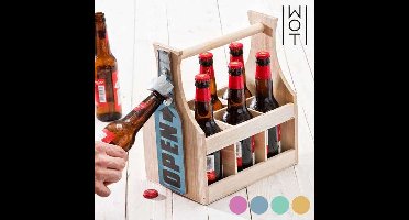 Staand flessenrek Wagon Trend Hout 6 flesjes Kleur Roze