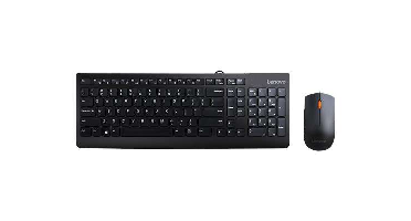 Lenovo 300 toetsenbord Inclusief muis Universeel USB QWERTY Amerikaans Engels Zwart