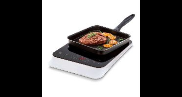 Inductiekookplaat - MEDION MD18490 - 1 pit - 2000W - 60/240°C - 8 programma's - L 29 x D 36 x H 6 cm - Wit/Zwart