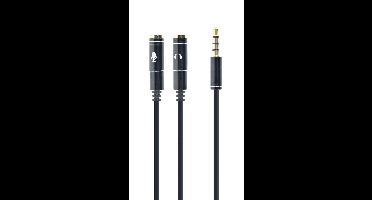 Gembird !Adapter audio microphon 3.5mm mini Jack/4PIN/0. audio kabel 0,2 m 2 x 3.5mm Zwart