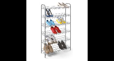 Metaltex Schoenenrek 6 Etages 64x23x104 cm Zilver