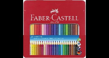 Faber Castell FC-112423 Kleurpotlood Faber-Castell GRIP Metalen Etui A 24 Stuks