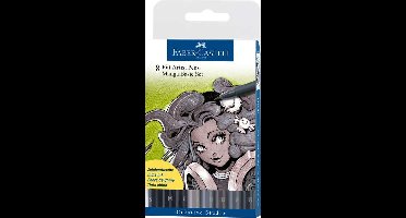 Faber Castell FC-167107 Tekenstift Faber-Castell Pitt Artist Pen Manga 8-delig Etui Basic
