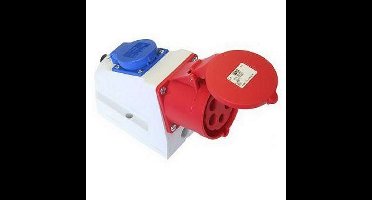 ABL CEE Krachtstekker met 2 Contactbuizen Rood/Blauw/Grijs
