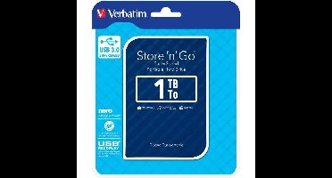 Externe harde schijf - VERBATIM - Store'n'go - 1TB - Blauw