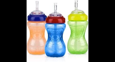NUBY 3-pack lekvrije bekers met flexibele rietjes - Unisex
