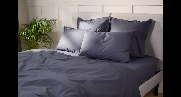 Emma Percal Dekbedovertrek 240x220 cm Donkergrijs