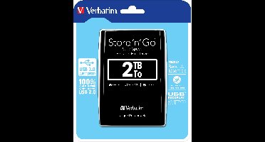 Verbatim Draagbare vaste Store 'n' Go-schijf met USB 3.0 van 2 TB Black