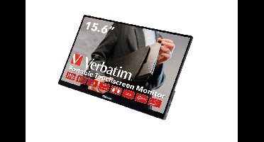 Verbatim 49592 computer monitor 39,6 cm (15.6") 1920 x 1080 Pixels Full HD LCD Touchscreen Zwart