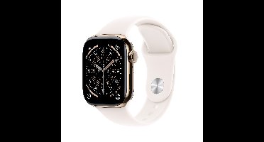 Apple Watch Series 11 GPS + Cellular - 42mm Titanium Case - Light Blush Sport Band S/M Smartwatch Gold