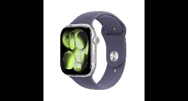 Apple Watch Series 11 GPS + Cellular - 46mm Aluminium Case - Purple Fog Sport Band M/L Smartwatch Silver