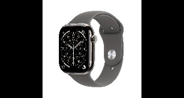 Apple Watch Series 11 GPS + Cellular - 46mm Titanium Case - Stone Grey Sport Band S/M Smartwatch Natural