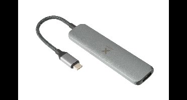 XWH03 - Worx - 4-in-1 USB-C Hub (Geflochtenes Kabel) - 60 W - HDMI, USB, USB-C - Space Grey