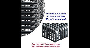 Procell 50 stuks AA/AAA Batterijen Mega Voordeelpak