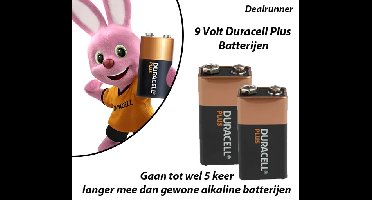 5-Stuks 9 Volt Duracell Plus Batterijen