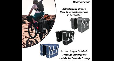 Achterdrager Dubbele Fietstas Waterdicht met Reflecterende Streep 24 Liter