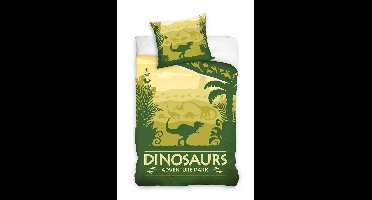 Dinosaurus Dekbedovertrek Groen 140 x 200 cm 70 x 90 cm - Katoen