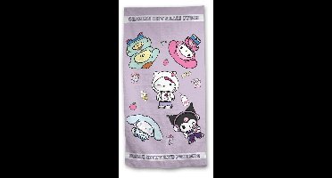 Hello Kitty strandlaken paars 70 x 140 cm