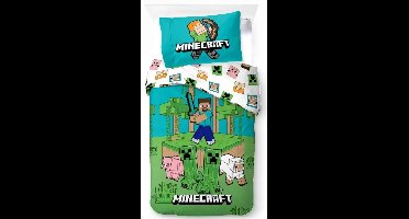 Minecraft Jungle Explore Dekbedovertrek 140 x 200 cm - Katoen (70 x 90 cm)