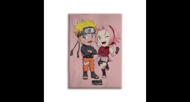 Naruto Fleece plaid roze 100 x 140 cm - polyester