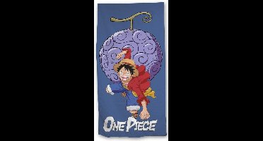 One Piece badhanddoek 70 x 140 cm polyester blauw/paars