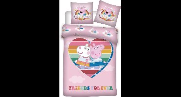 Peppa Pig Dekbedovertrek Friends forever 140 x 200 cm - Polyester