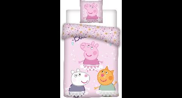 Peppa Pig Dekbedovertrek 3 pigs 140 x 200 cm roze