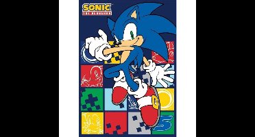 Sonic fleece plaid blauw 100 x 140 cm - polyester
