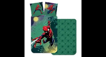 Spiderman Dekbedovertrek Green - 140 x 200 cm - 70 x 90 cm - Katoen