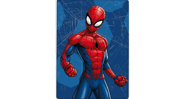 Spiderman Fleece spinnenweb blauw 100 x 140 cm