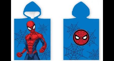 Spiderman poncho 50 x 100 cm blauw