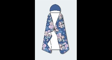 Stitch bloemen fleece plaid met capuchon 120 x 150 cm - polyester