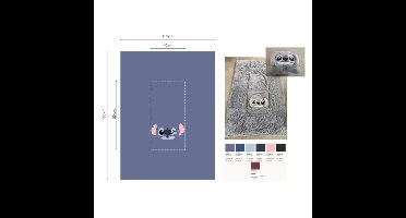 Stitch fleece plaid + kussen 100 x 150 cm - 40 x 40 cm - polyester