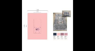 Stitch fleece plaid + kussen roze 100 x 150 cm - 40 x 40 cm - polyester