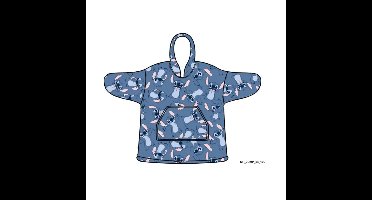 Stitch hoodie poncho blauw 3 - 6 jaar - polyester
