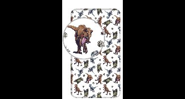 Jurassic World Hoeslaken dino's Eenpersoons - 90 x 200 cm - Multi