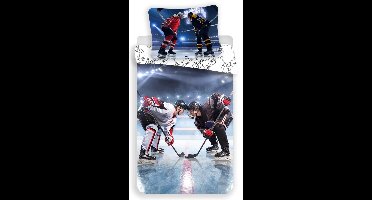 Dreamee Dekbedovertrek IJshockey 140 x 200 cm - 60 x 63 cm