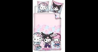 Hello Kitty Dekbedovertrek Kuromi 140 X 200 cm - 65 x 65 cm - polykatoen