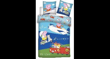Peppa Pig Dekbedovertrek Pilot, Police & Firefighter 100 x 135 Cm Katoen