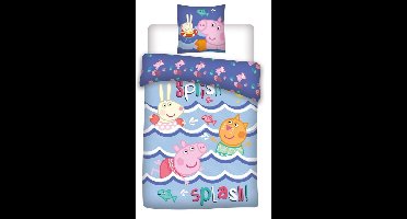 Peppa Pig dekbedovertrek Splash 140 x 200 cm - 65 x 65 cm - katoen