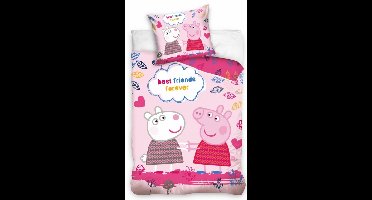 Peppa Pig dekbedovertrek best friends forever 140 x 200 cm - 60x70cm