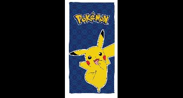 Pokemon strandlaken Pikachu 70 x 140 cm donkerblauw