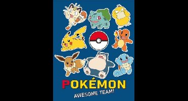 Pokemon fleece deken awesome blauw - 130 x 160 cm