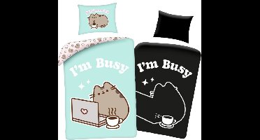 Pusheen dekbedovertrek I'm busy glow in the dark 140 x 200 cm Katoen