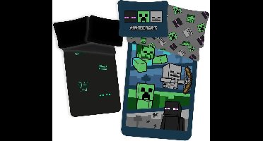 Minecraft Monsters Glow in the dark Dekbedovertrek 140 x 200 cm - Katoen