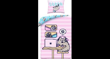 Pusheen dekbedovertrek Chatcat 140 x 200 cm Katoen