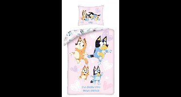Bluey en Bingo Dekbedovertrek Roze 140 x 200 cm - katoen