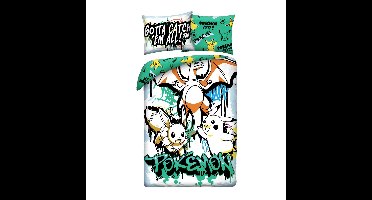 Pokemon Dekbedovertrek Catch them All 140 x 200 cm (70 x 90 cm) polyester