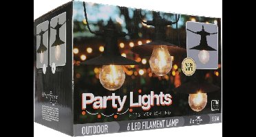 Pro Garden Party Lights Buitenverlichting 6 LED Filament Lampen Warm Wit 5,5 Meter Feestverlichting voor Buiten